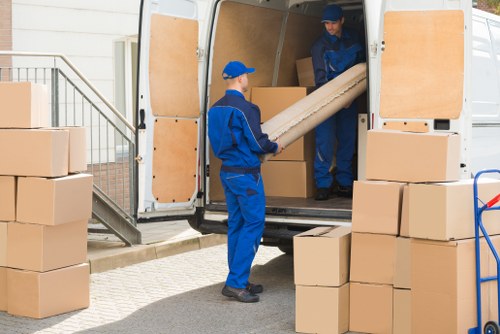 Mobile self storage container delivered to a Northwood home