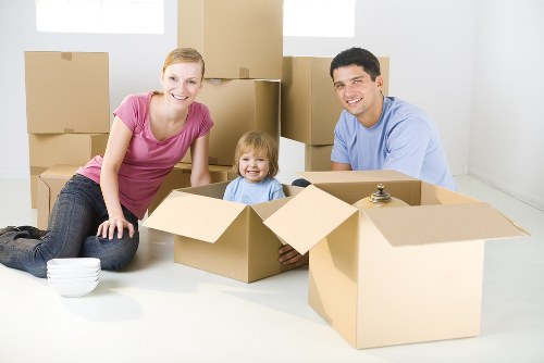 Packed moving boxes ready for removals in Northwood